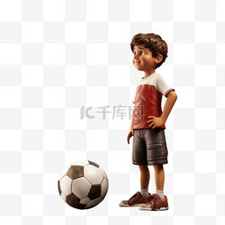 足球图形男孩元素立体免扣图案