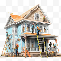 房子未装修图片_房子维修元素立体免扣图案