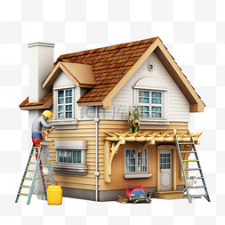 房子维修建造元素立体免扣图案