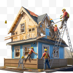 房子建模维修元素立体免扣图案