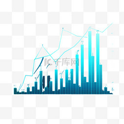 蓝灰色主图背景图片_蓝底上移箭头图股市金融投资图