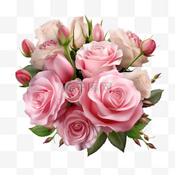 艺术玫瑰图片_玫瑰花束美丽元素立体免扣图案