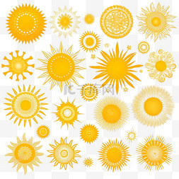 阳光明亮图片_不同种类的太阳图标