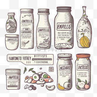 手绘营养标签集