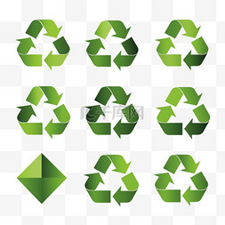 设置背景图标图片_回收废品符号绿色箭头徽标设置Web