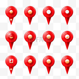 城市地图背景图片_红色地图引脚设置为在白色背景上