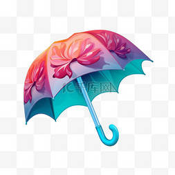 降雨图片_带伞的渐变季风季节插图