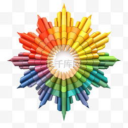 彩色铅笔素材图片_教育用彩色铅笔学习符号