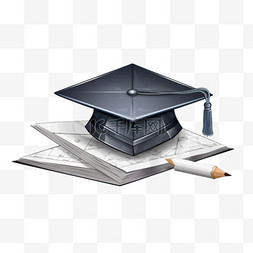 毕业典礼图片_纸角上的毕业帽或砂浆板。矢量教