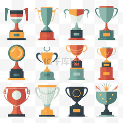 冠军奖牌设计图片_奖杯设置在平面设计中