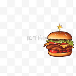 餐厅展示图片_带汉堡和薯条的数字餐厅菜单水平
