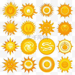 不同种类的太阳图标