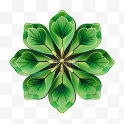 绿色尖树叶图片_圣帕特里克节装饰用的四尖和三尖