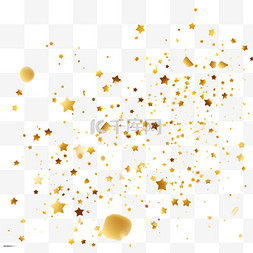 金色派对背景图片_闪闪发光的金色星星五彩纸屑爆裂