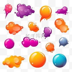 对话注释框图片_讲话气泡矢量集讲话气泡符号图标
