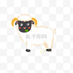 养殖小羊图片_手绘卡通放羊吃草免抠元素