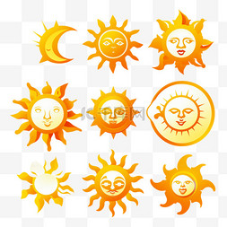 不同种类的太阳图标