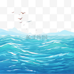 蓝天白玉n图片_平静的海面或海面，有小波浪和蓝