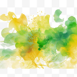 水彩画背景图片_抽象水彩画黄绿背景