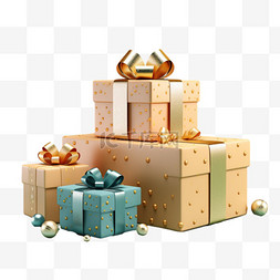 礼物纸盒礼盒元素立体免扣图案