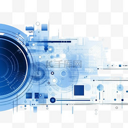科幻数码图片_蓝色抽象技术背景