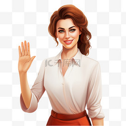 伸出一只手人图片_尴尬的女人伸出她的手打招呼