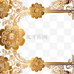 金色横幅线条图片_背景设计元素线条泰泰图案背景泰