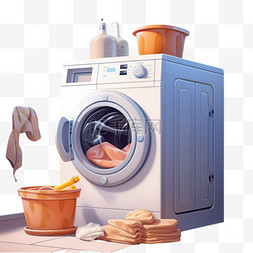 洗衣机图形电器元素立体免扣图案