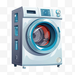 洗衣机免扣图片_洗衣机3d电器元素立体免扣图案