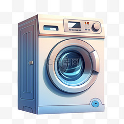 洗衣机免扣图片_洗衣机质感电器元素立体免扣图案