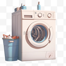 洗衣机写实电器元素立体免扣图案