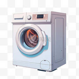 洗衣机白色电器元素立体免扣图案