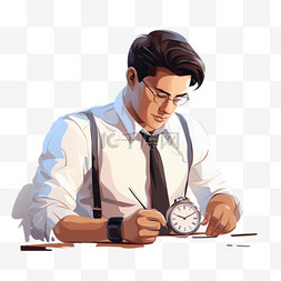 男人在手表上检查时间