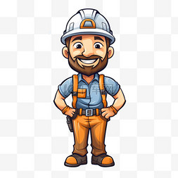安全帽帽子图片_工程师或建筑工人工头人物手绘卡