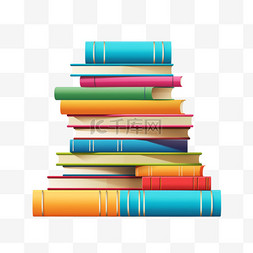 学习知识教育元素图片_一套五颜六色的书籍