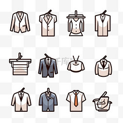 商业服务图标图片_一套洗衣线款式图标标识商业服务