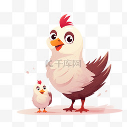 小鸟动物图片_小鸡母鸡卡通插图
