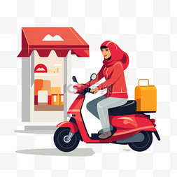 女人骑摩托车图片_戴头盔和骑摩托车的女人在街上的