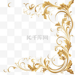 豪华边框装饰图片_金色书法设计元素。金色菜单和邀