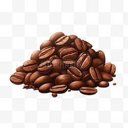 比卡图片_咖啡豆深色烘焙成堆的咖啡豆为您