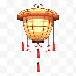 中式古风灯笼线条画节日元素
