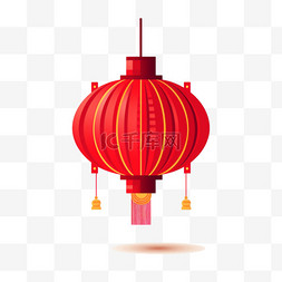 灯笼扁平红色中国风热烈节日庆祝