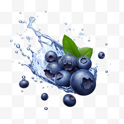 蓝莓水果水滴元素立体免扣图案