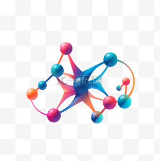 分子标志。化学DNA分子科学结构原子商业品牌向量概念