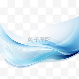 蓝色线条曲线背景图片_透明背景下抽象的蓝波雅致设计