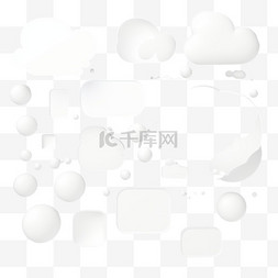 圆形白色气泡框图片_白色3D语音空泡形态各异