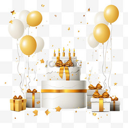 生日金色气球图片_生日快乐矢量背景设计。祝你生日