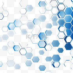 蓝色抽象几何背景图片_蓝色技术六角形背景
