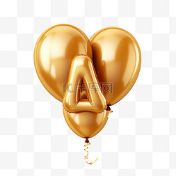 金色字母气球