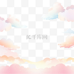 天空云彩手绘图片_柔和色彩和手绘风格的天空背景